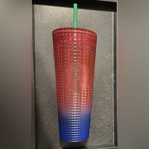 STARBUCKS 2022 DISCO OMBRE WATERMELON GRID COLD CUP TUMBLER